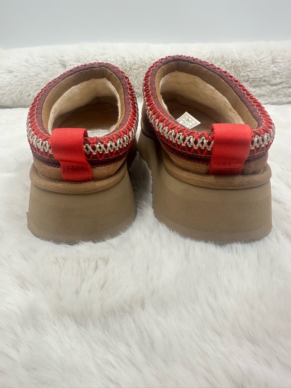 UGG Tazz Chestnut Platform Slippers Women size 7 Like New Cozy Clogs - Picture 6 of 14